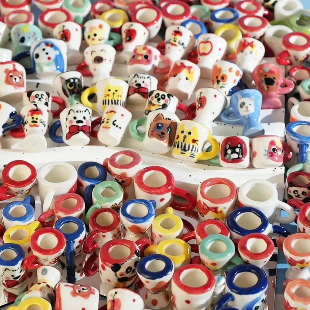 Hand-made Ceramic Mini Cup Blind Bags for Keychain  - Open in live - Image 4