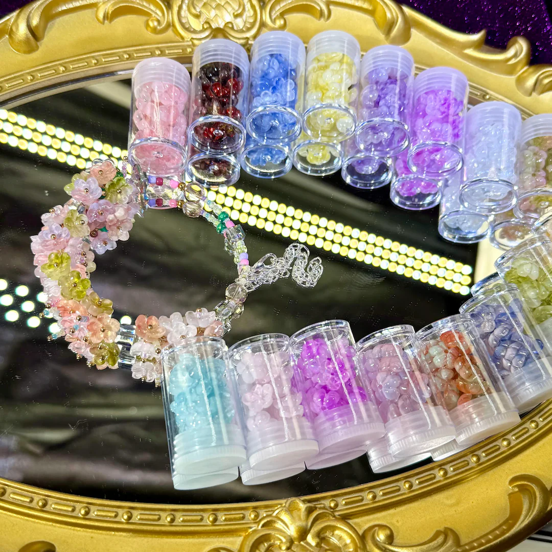 Glass Flower Beads Blind Bag for bracelet - Open in live - Image 4